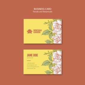 花卉植物商务名片PSD模板